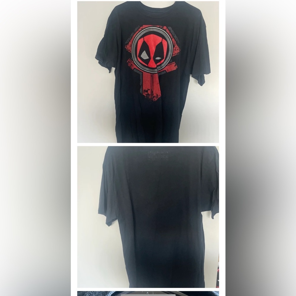 Marvel Black and Red Deadpool Short Sleeve Tee